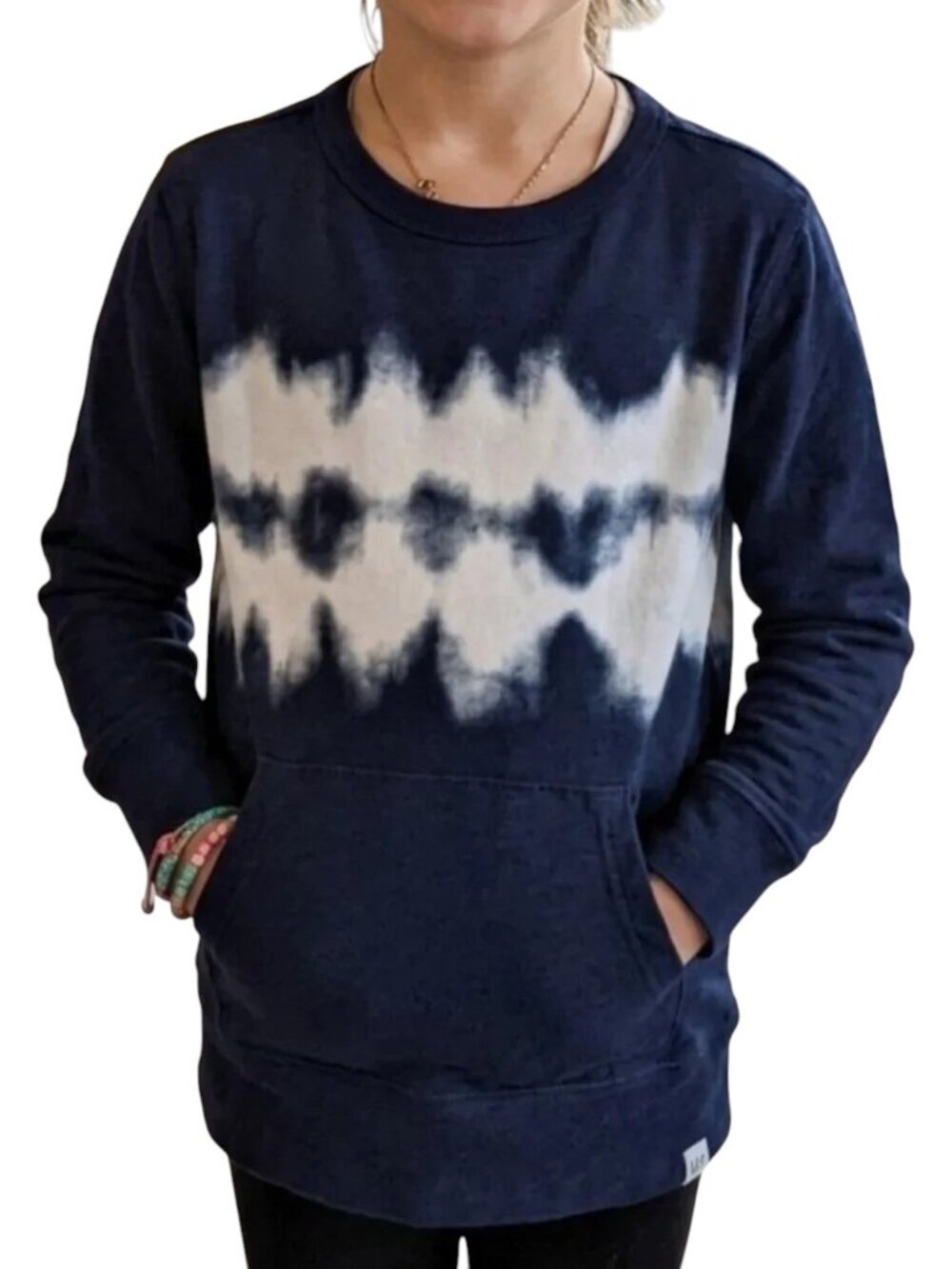 NEW GAP Kids Long Sleeve Kanga Crew Neck Kangaroo Front pocket Tee Top Shirt L